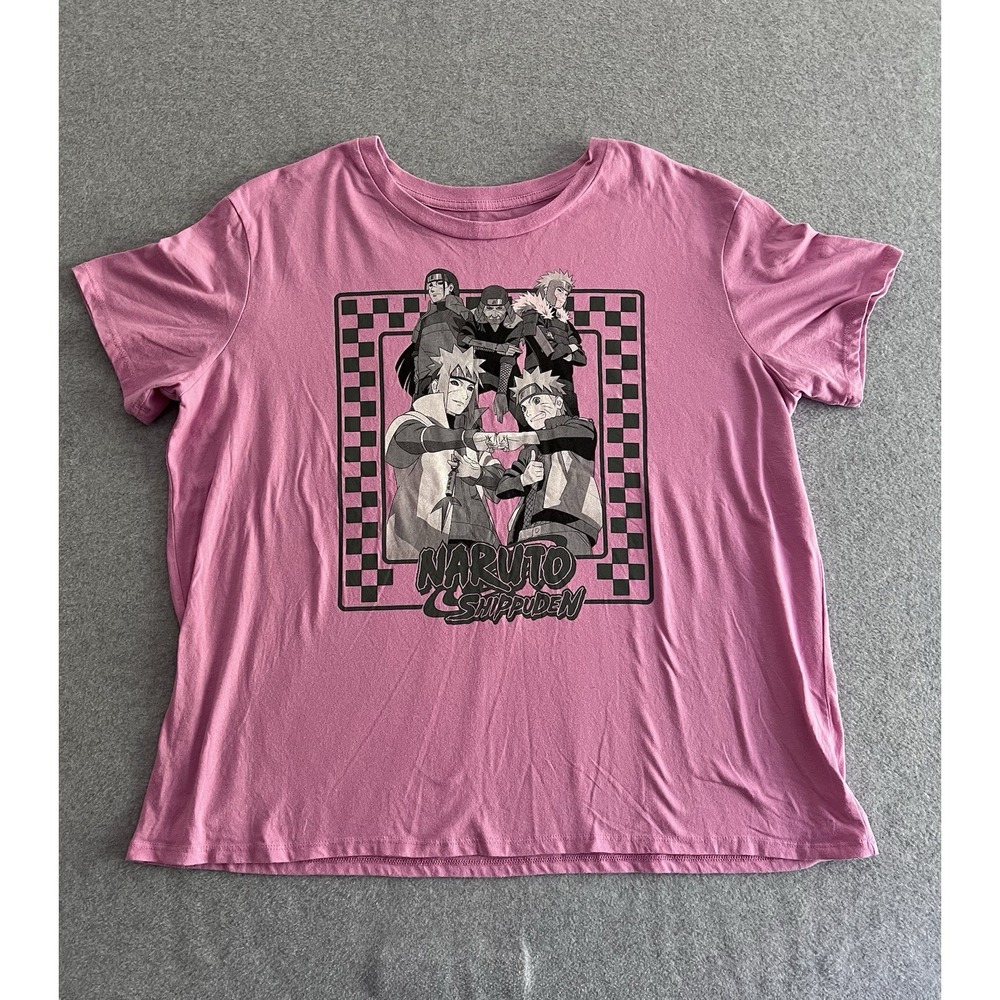 Naruto Shippuden Pink Graphic T-Shirt Size 3XL Pink Naruto Graphic Tee‎